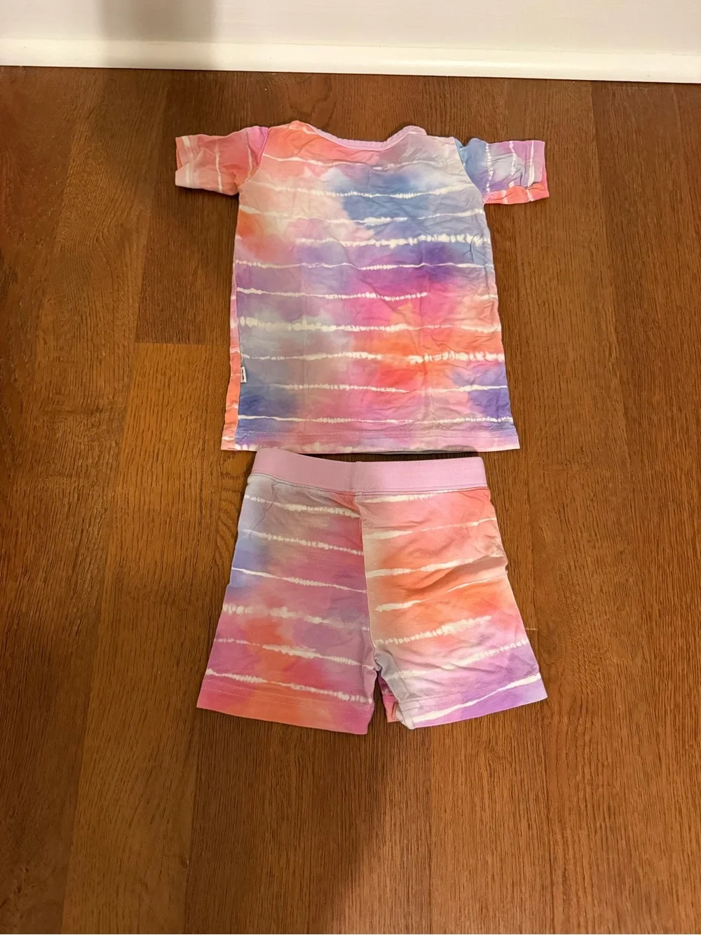 Little Sleepies Pastel Tie Dye Dreams Short Sleeve Pajama Set 12-18M